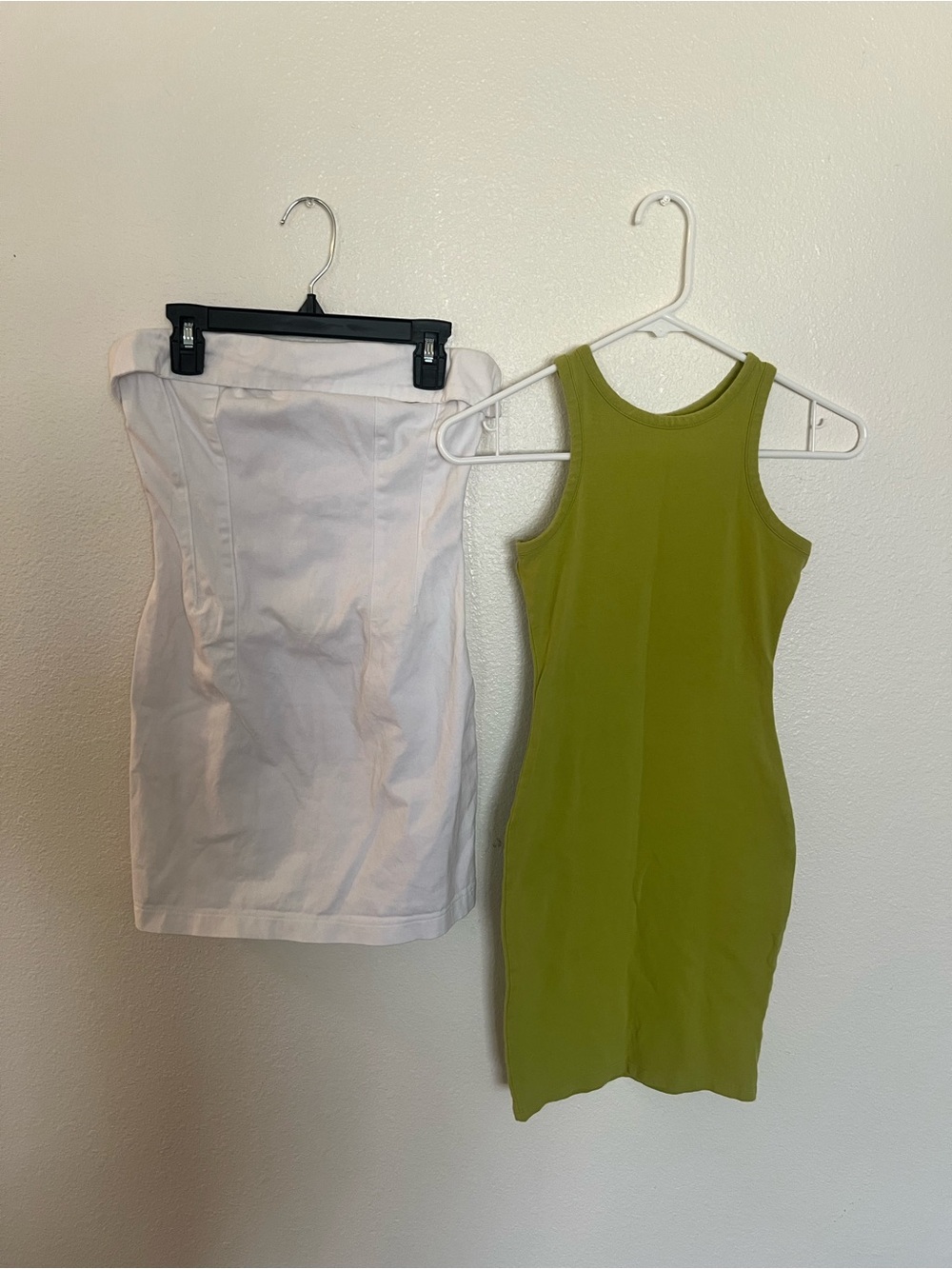 Bundle of wild fable Strapless White dress Green Racerback Dress